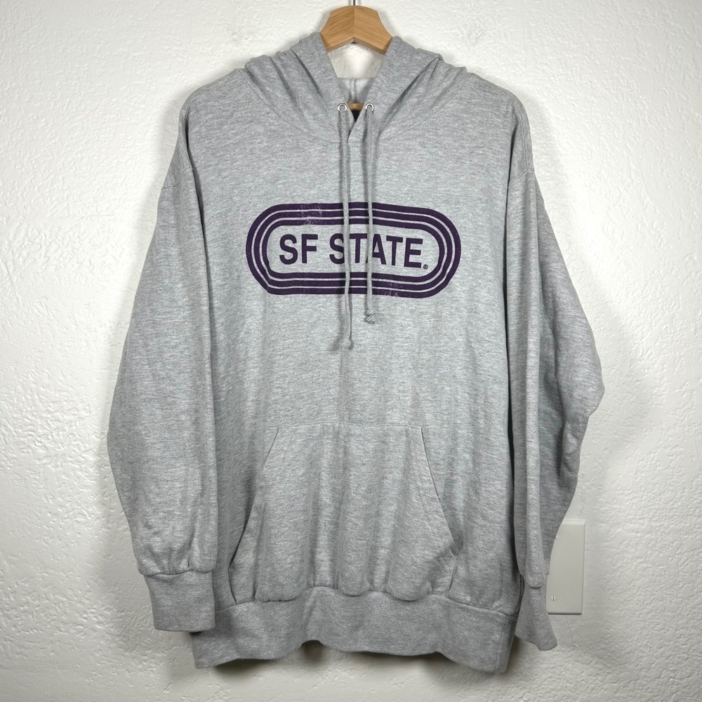MV Sport Gray Hoodie SF State Graphic Fleece Pullover Size L